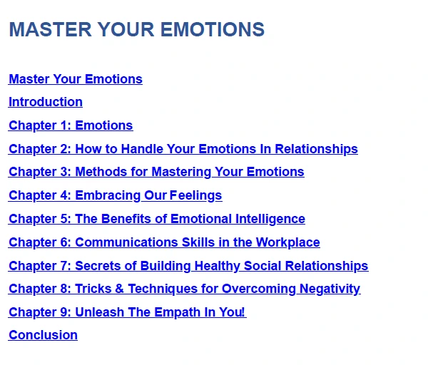 Master Your Emotions